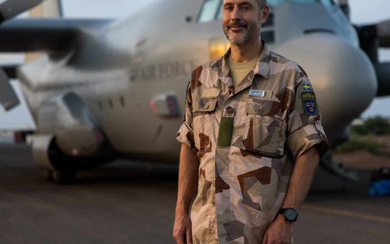 Mattias Ottis, ställföreträdande förbandschef på Skaraborgs flygflottilj, F 7, var styrkechef på plats.