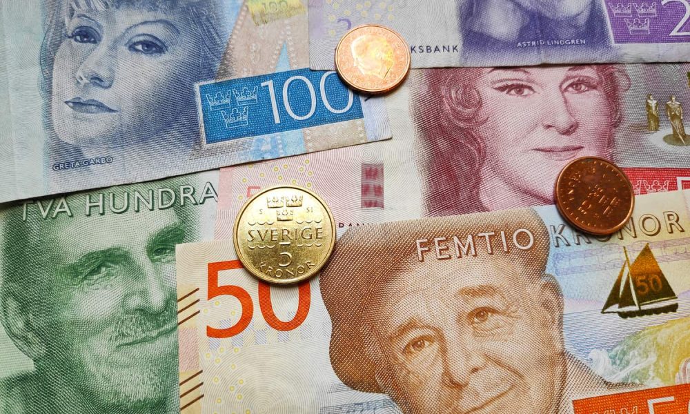 Stack of Swedish krona Stack of Swedish krona