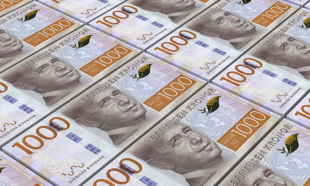 Swedish kronor bills stacks background. Swedish kronor bills stacks background.