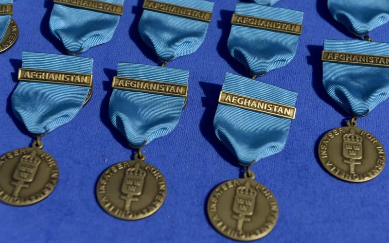Medaljer till den sista Afghanistanstyrkan.